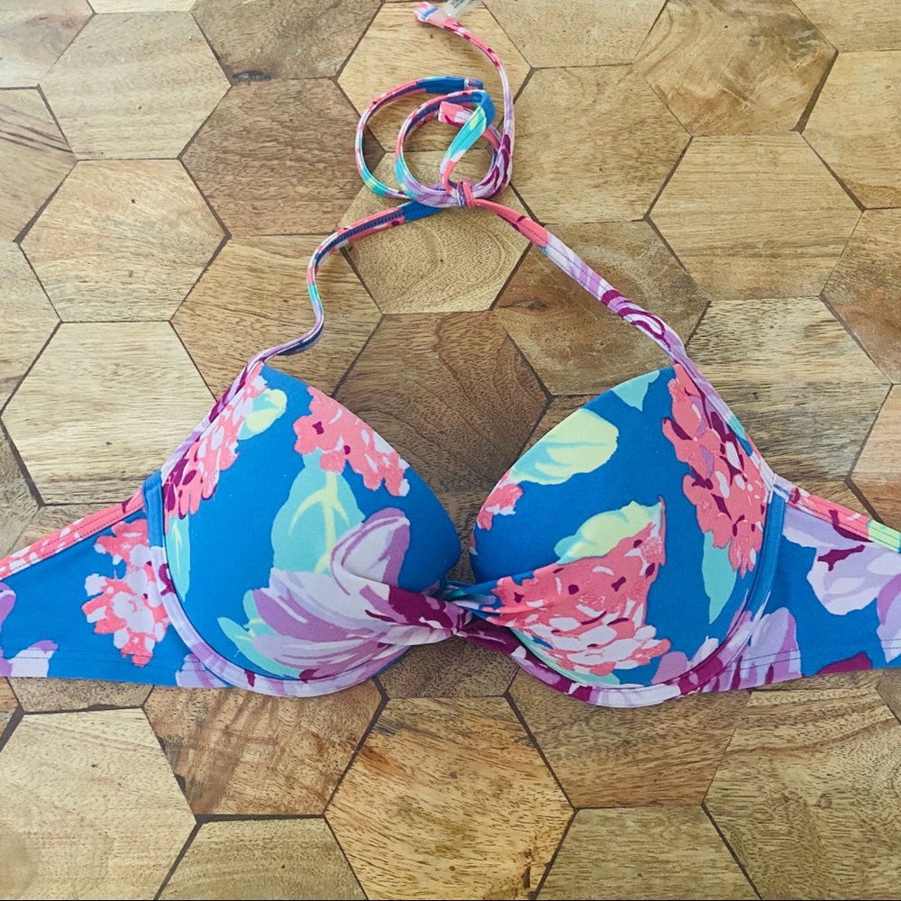 Aerie Bikini Bra Top - 34C Purple Floral